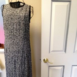 Abstract Scribble Column Maxi Dress Small